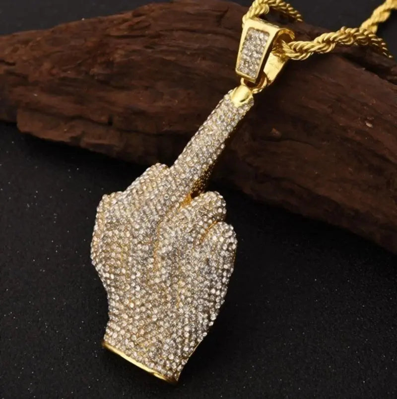Hip Hop Fierce Shark Inlaid Zircon Pendant Charm Trend Necklace - Blade & Thread