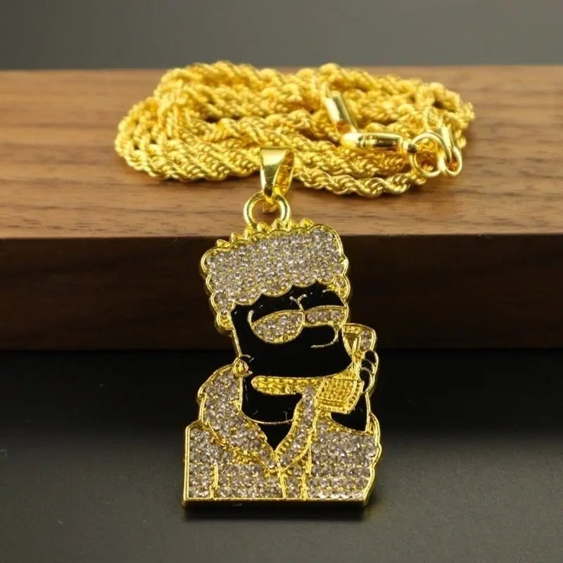 Hip Hop Fierce Shark Inlaid Zircon Pendant Charm Trend Necklace - Blade & Thread