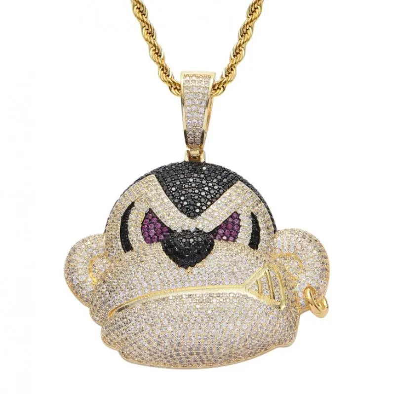 Hip Hop Fierce Shark Inlaid Zircon Pendant Charm Trend Necklace - Blade & Thread