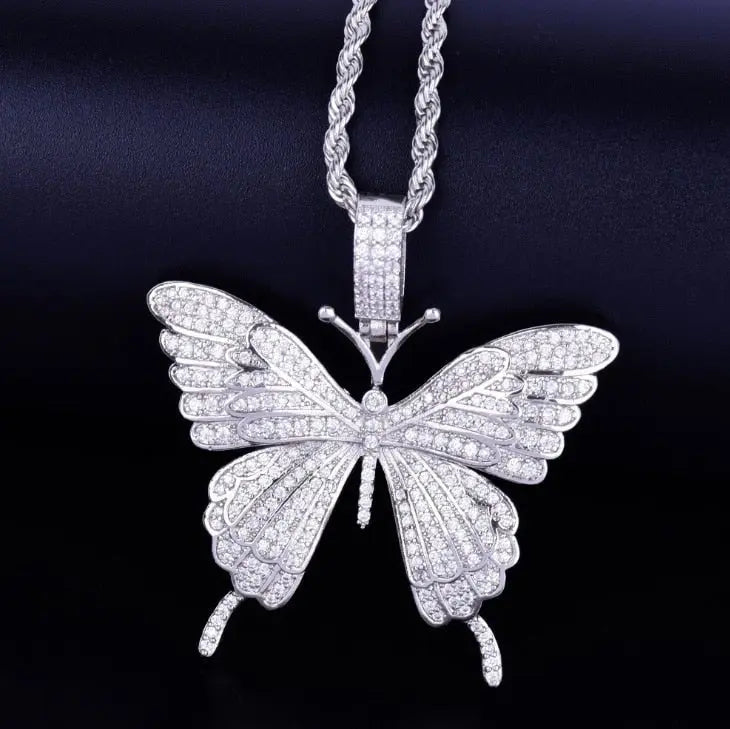 Hip Hop Fierce Shark Inlaid Zircon Pendant Charm Trend Necklace - Blade & Thread