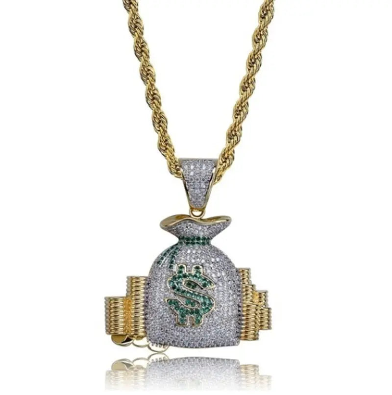 Hip Hop Fierce Shark Inlaid Zircon Pendant Charm Trend Necklace nowadaysfashion