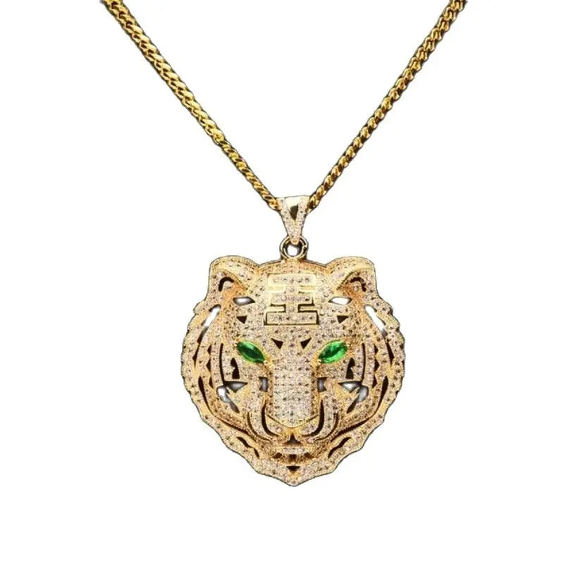 Hip Hop Fierce Shark Inlaid Zircon Pendant Charm Trend Necklace - Blade & Thread