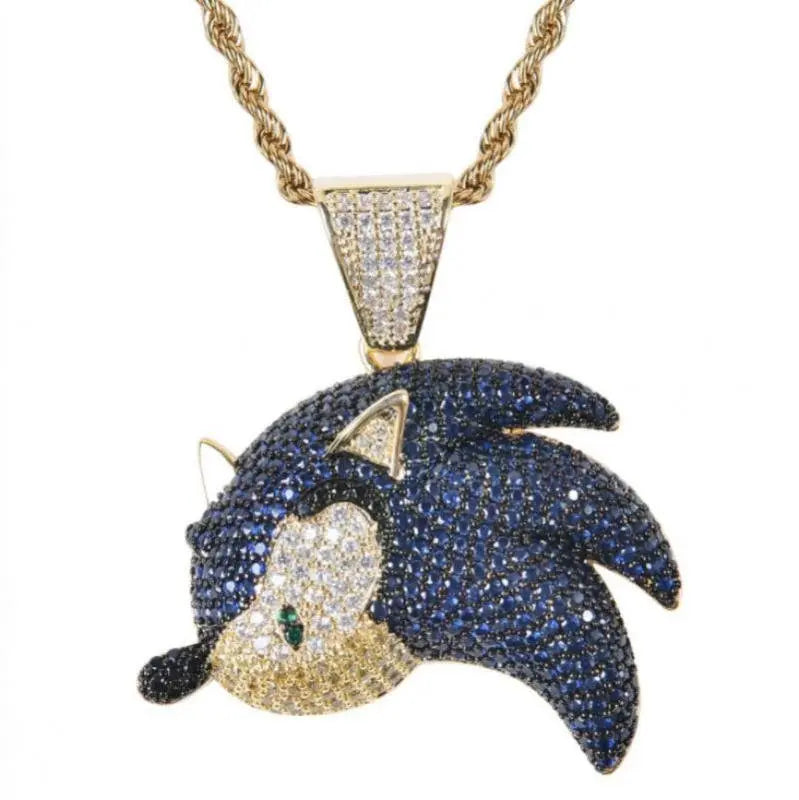 Hip Hop Fierce Shark Inlaid Zircon Pendant Charm Trend Necklace nowadaysfashion