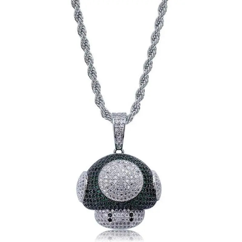 Hip Hop Fierce Shark Inlaid Zircon Pendant Charm Trend Necklace - Blade & Thread
