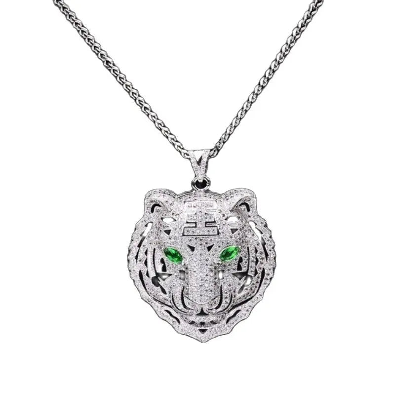 Hip Hop Fierce Shark Inlaid Zircon Pendant Charm Trend Necklace - Blade & Thread