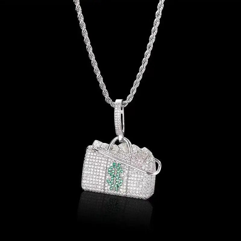 Hip Hop Fierce Shark Inlaid Zircon Pendant Charm Trend Necklace nowadaysfashion