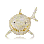 Hip Hop Fierce Shark Inlaid Zircon Pendant Charm Trend Necklace nowadaysfashion