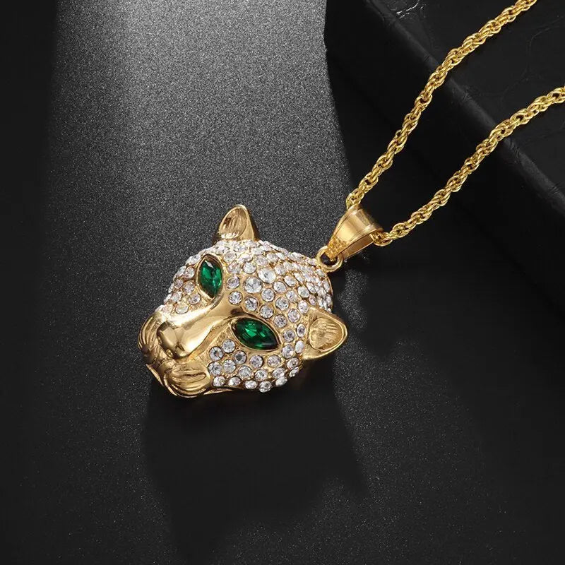 Hip Hop Fierce Shark Inlaid Zircon Pendant Charm Trend Necklace - Blade & Thread