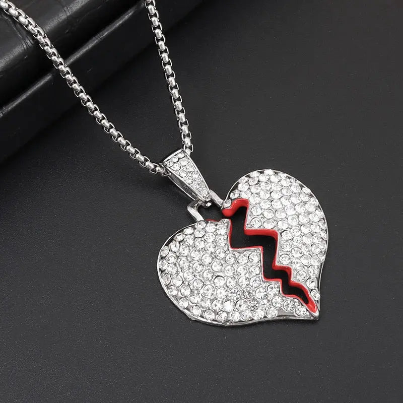 Hip Hop Fierce Shark Inlaid Zircon Pendant Charm Trend Necklace - Blade & Thread