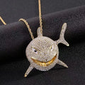 Hip Hop Fierce Shark Inlaid Zircon Pendant Charm Trend Necklace nowadaysfashion