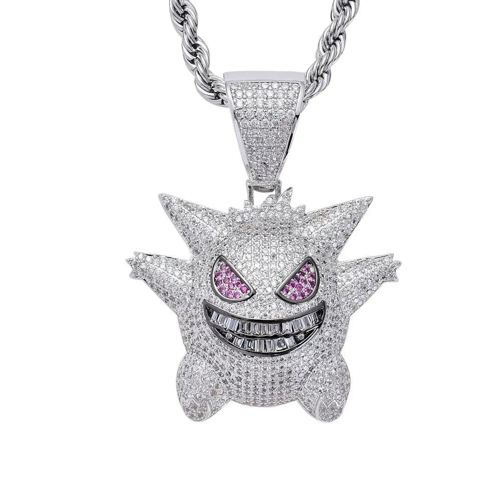 Hip Hop Fierce Shark Inlaid Zircon Pendant Charm Trend Necklace nowadaysfashion