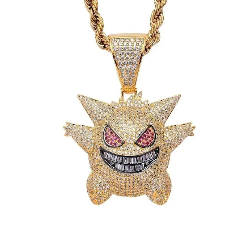 Hip Hop Fierce Shark Inlaid Zircon Pendant Charm Trend Necklace - Blade & Thread