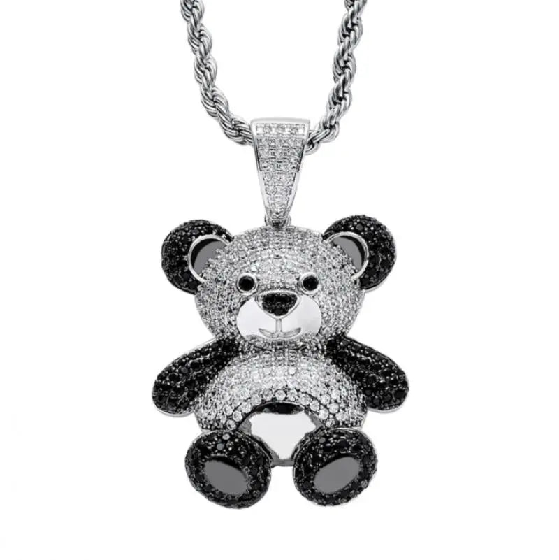 Hip Hop Fierce Shark Inlaid Zircon Pendant Charm Trend Necklace nowadaysfashion