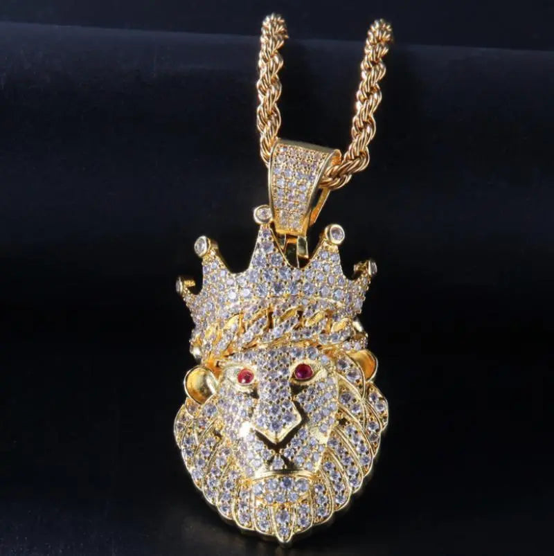 Hip Hop Fierce Shark Inlaid Zircon Pendant Charm Trend Necklace nowadaysfashion