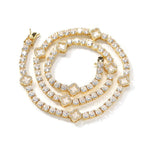 Hip-hop four-leaf clover diamond tennis chain necklace bracelet nowadaysfashion