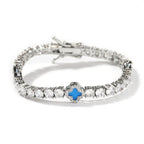 Hip-hop four-leaf clover diamond tennis chain necklace bracelet nowadaysfashion