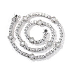 Hip-hop four-leaf clover diamond tennis chain necklace bracelet nowadaysfashion