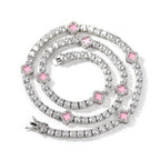 Hip-hop four-leaf clover diamond tennis chain necklace bracelet nowadaysfashion