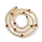 Hip-hop four-leaf clover diamond tennis chain necklace bracelet nowadaysfashion