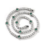Hip-hop four-leaf clover diamond tennis chain necklace bracelet nowadaysfashion