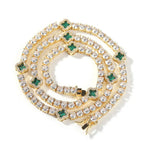 Hip-hop four-leaf clover diamond tennis chain necklace bracelet nowadaysfashion