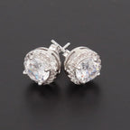 Hip Hop Four-Prong Black Zircon Earrings nowadaysfashion