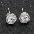 Hip Hop Four-Prong Black Zircon Earrings nowadaysfashion