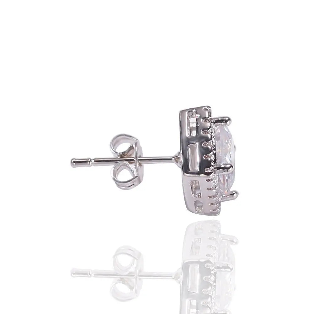 Hip Hop Four-Prong Black Zircon Earrings nowadaysfashion