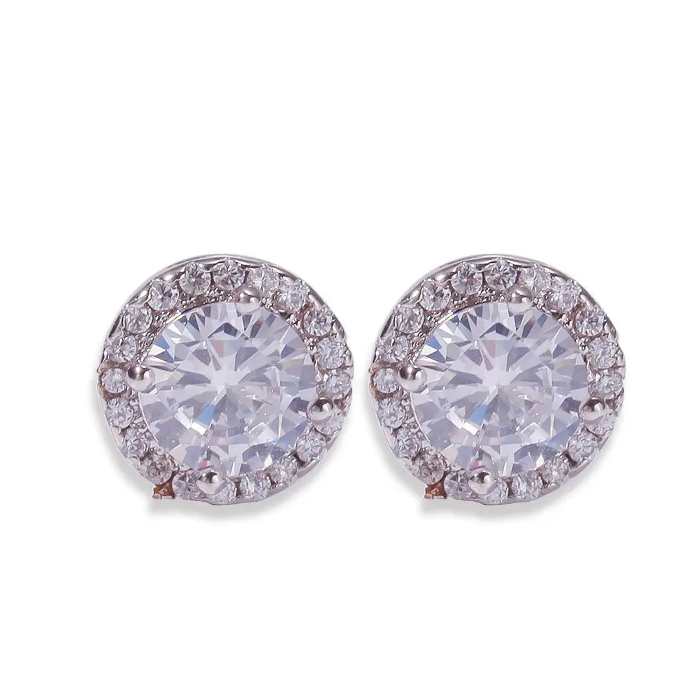 Hip Hop Four-Prong Black Zircon Earrings - Blade & Thread