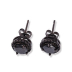 Hip Hop Four-Prong Black Zircon Earrings nowadaysfashion