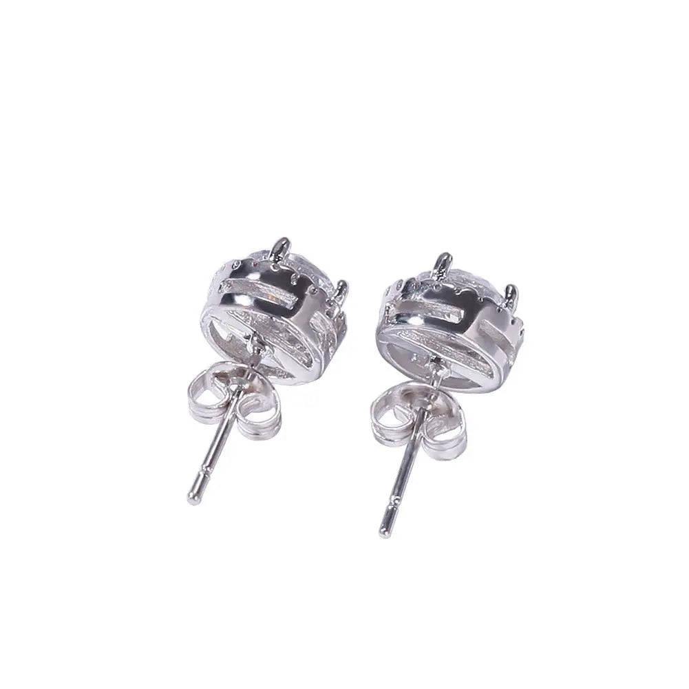 Hip Hop Four-Prong Black Zircon Earrings - Blade & Thread