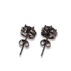 Hip Hop Four-Prong Black Zircon Earrings nowadaysfashion