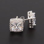 Hip Hop Four-Prong Black Zircon Earrings nowadaysfashion