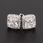 Hip Hop Four-Prong Black Zircon Earrings nowadaysfashion