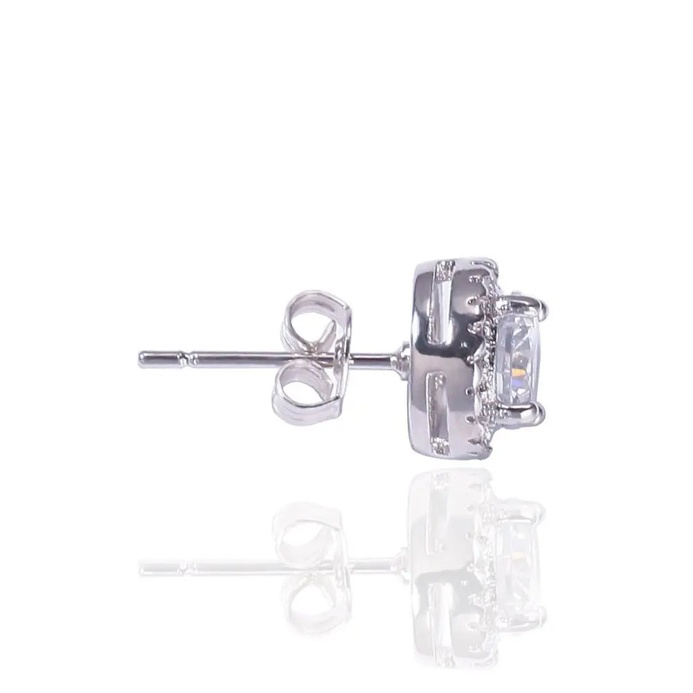 Hip Hop Four-Prong Black Zircon Earrings - Blade & Thread