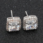Hip Hop Four-Prong Black Zircon Earrings nowadaysfashion