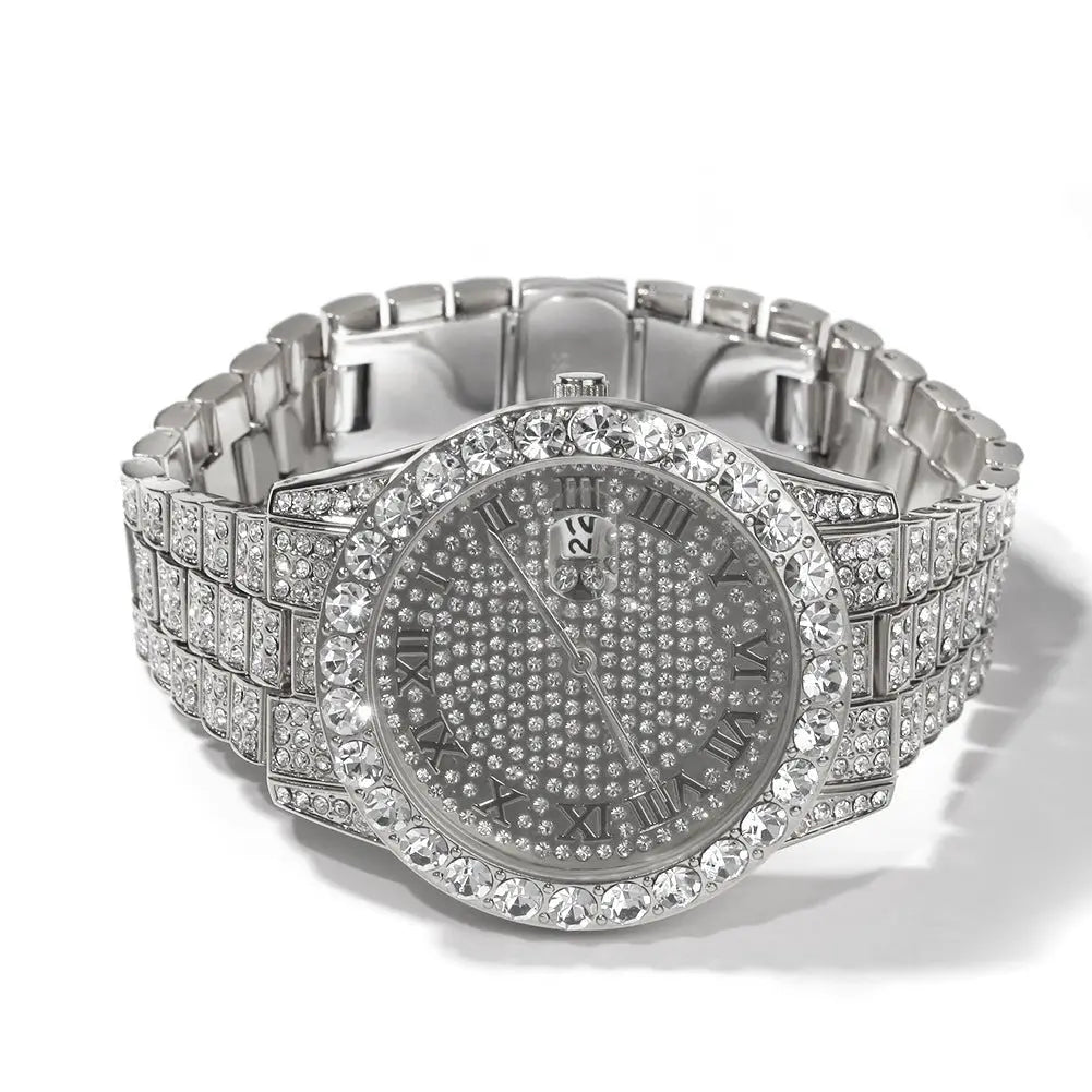 Hip-hop full-diamond waterproof quartz watches - Blade & Thread