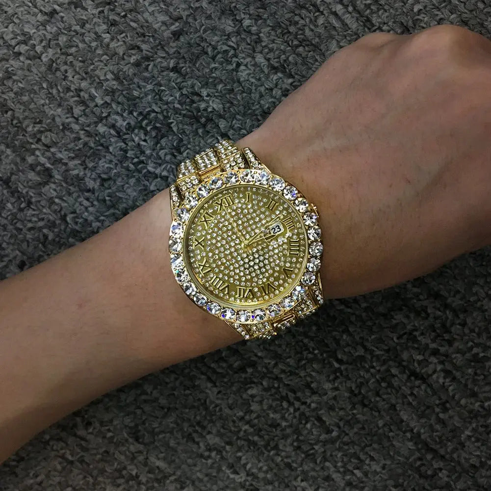 Hip-hop full-diamond waterproof quartz watches - Blade & Thread