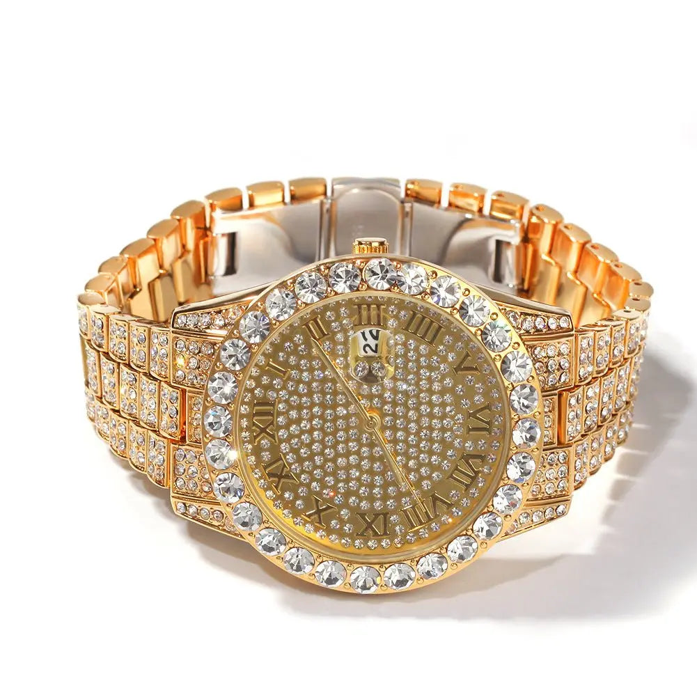 Hip-hop full-diamond waterproof quartz watches - Blade & Thread