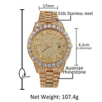 Hip-hop full-diamond waterproof quartz watches nowadaysfashion