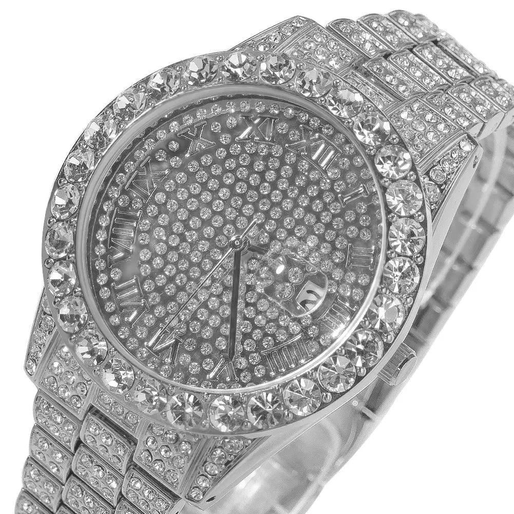 Hip-hop full-diamond waterproof quartz watches - Blade & Thread