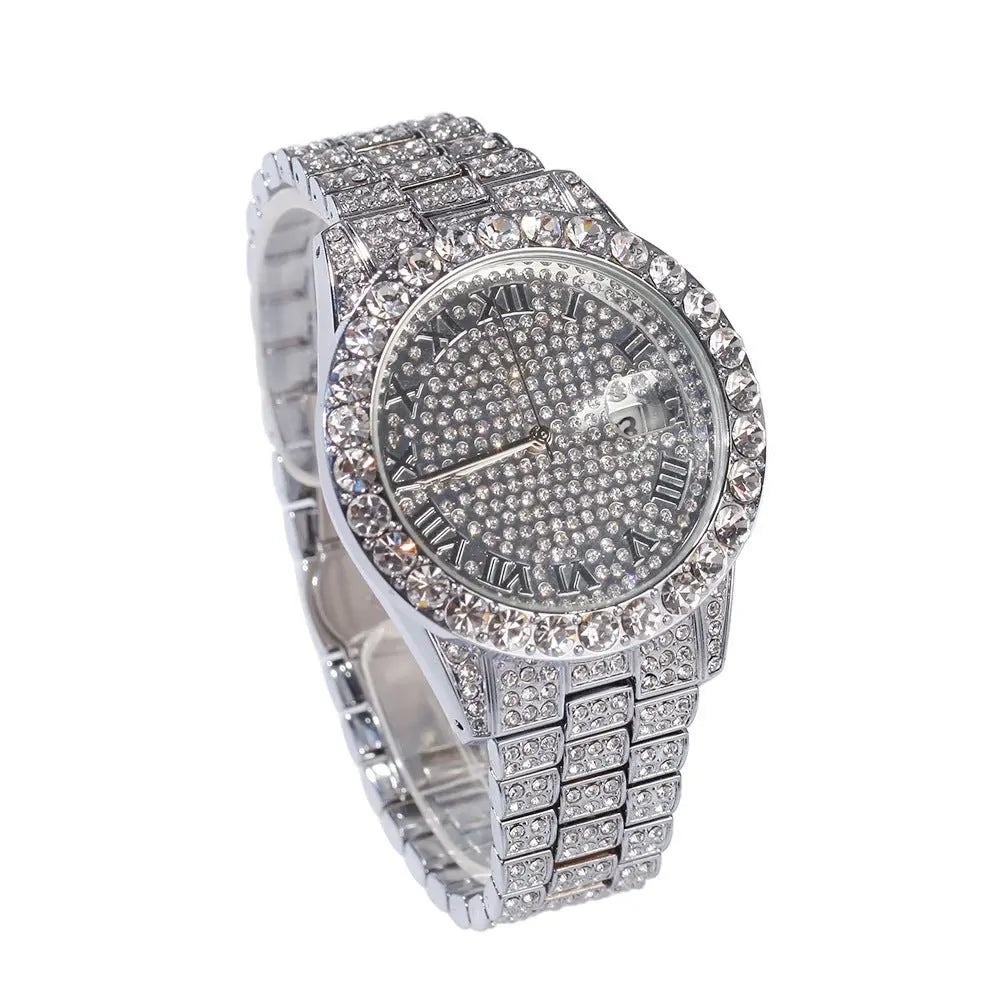 Hip-hop full-diamond waterproof quartz watches - Blade & Thread