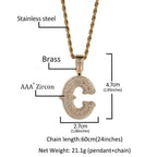 Hip-hop fully diamond-encrusted spiky rock sugar letter necklace nowadaysfashion