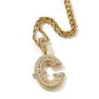 Hip-hop fully diamond-encrusted spiky rock sugar letter necklace nowadaysfashion