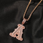 Hip-hop fully diamond-encrusted spiky rock sugar letter necklace nowadaysfashion