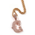 Hip-hop fully diamond-encrusted spiky rock sugar letter necklace nowadaysfashion