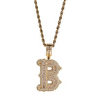 Hip-hop fully diamond-encrusted spiky rock sugar letter necklace nowadaysfashion