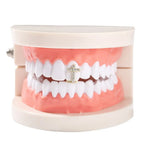 Hip-hop gold braces with zirconia cross Teeth Grillz nowadaysfashion