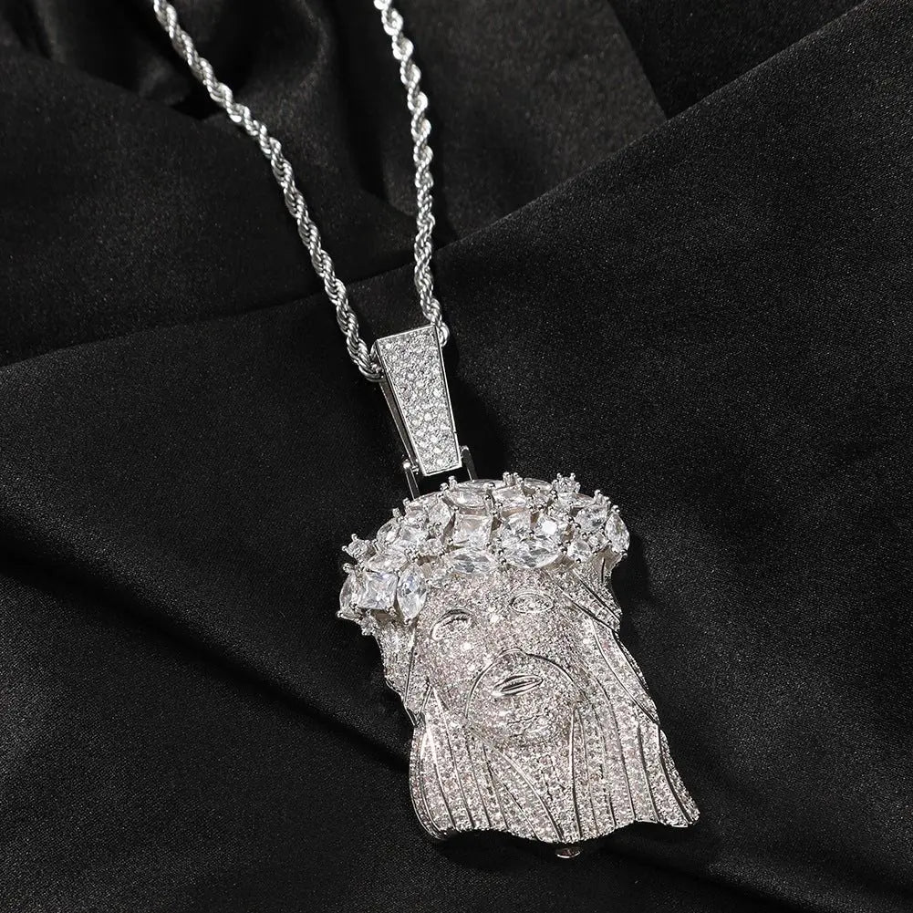 Hip Hop  Iced Out CZ Jesus Piece Pendant Necklace nowadaysfashion