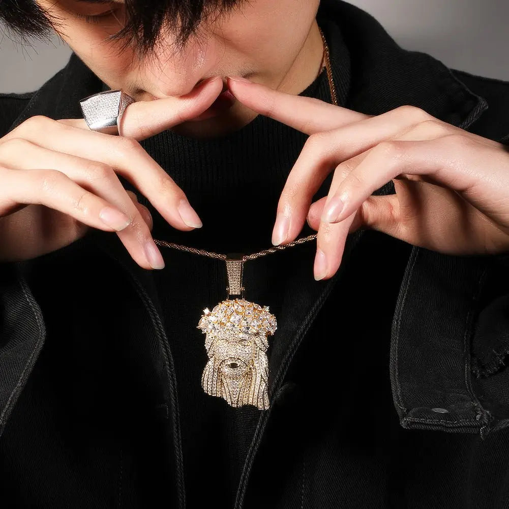 Hip Hop  Iced Out CZ Jesus Piece Pendant Necklace nowadaysfashion
